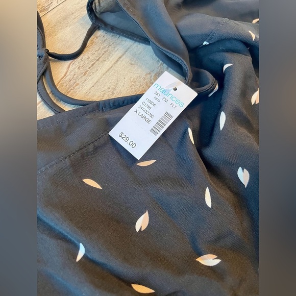 Maurices Black and White Top with Sheer Accents - Picture 5 of 5